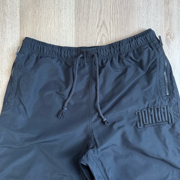 Jordan Black Windbreakers with Elastic Waistband and Tapered Fit - Picture 2 of 8